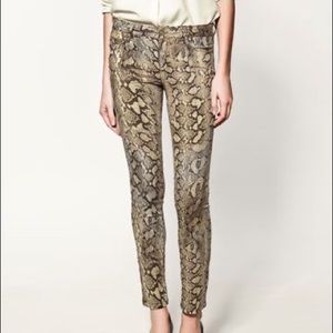 Zara Brown snake skin print pant